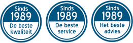 De beste kwaliteit, service en het beste advies sinds 1989